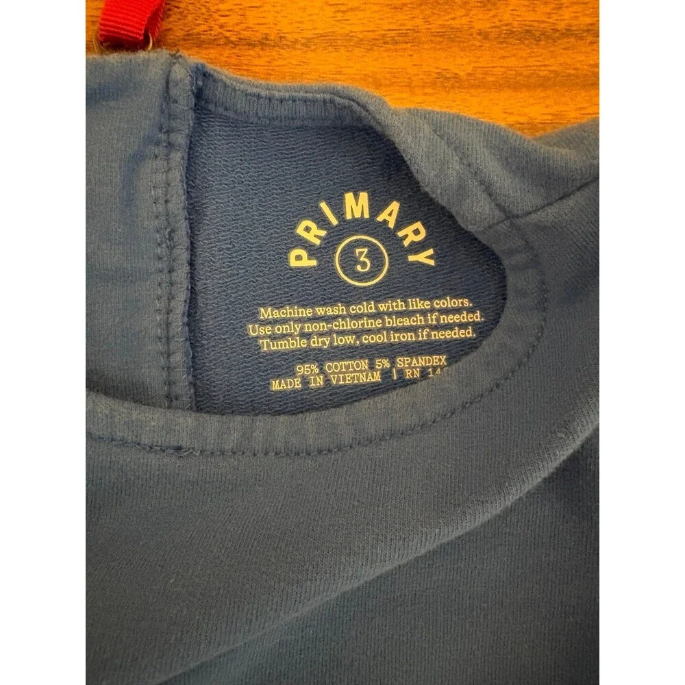 Primary Blue Sweatshirt Dress, Size 3T